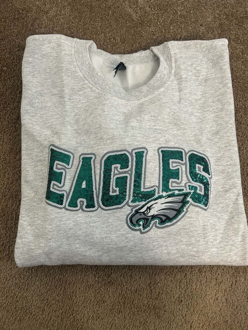 Philadelphia Eagles Sequin Patch Sweatshirt Ash Gray
